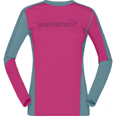 Norrøna Women's Falketind Equaliser Merino Round Neck Festival Fuchsia