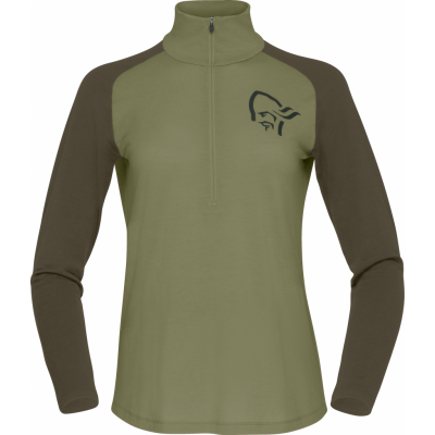 Norrøna Women's Femund pureUll Zip Neck Loden Green