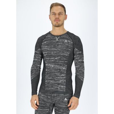Odlo M Top Crew Neck L/S Black, Black - Space Dye, Xl,  Underställströjor