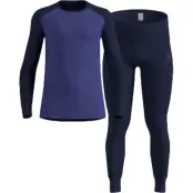 Odlo Men's Odlo Active Warm Base Layer Set Dark Sapphire - Skipper Blue