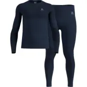 Odlo Men's Odlo Fundamentals Performance Warm Set Long Dark Sapphire