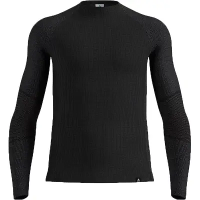 Odlo Men's Odlo Seamless Performance Wool Base Layer Top Crew Neck Longsleeve Black