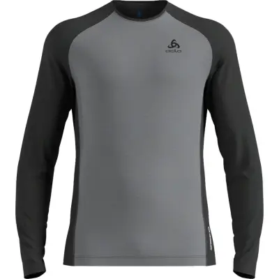 Odlo Men's Performance Wool 150 Base Layer Grey Melange - Dark Grey Melange