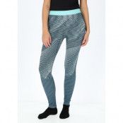 Odlo W Bottom Long Blackcomb E, Blue Wing Teal - Space Dye, M, Underställsbyxor