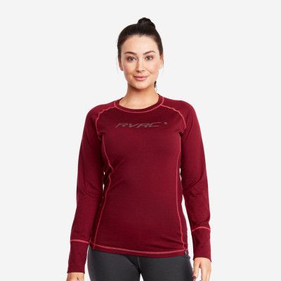 Outright Merino Top - Dam - Bison Red/Anthracite, Storlek:M - Underställ