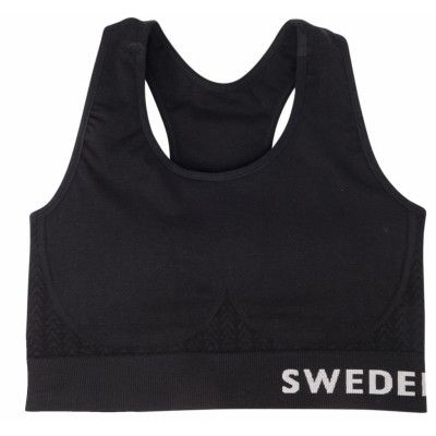 Padded Seamless Top, Black/Dk Grey Melange, M / L,  Swedemount