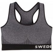 Padded Seamless Top, Dk Grey Melange/Black, M,  Swedemount
