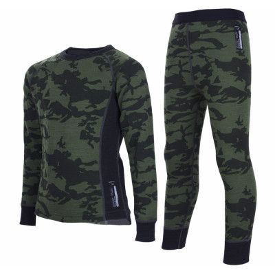 Print Merino Set, Green, 100,  Ullunderställ