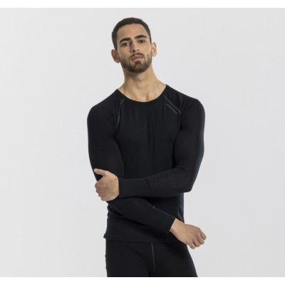 Pure Merino Wool Crewneck, Black, M,  Ullunderställ