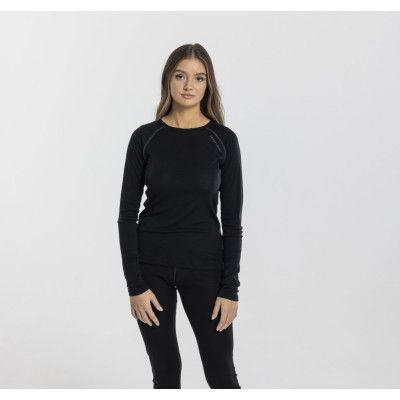 Pure Merino Wool Crewneck W, Black, 38,  Ullunderställ