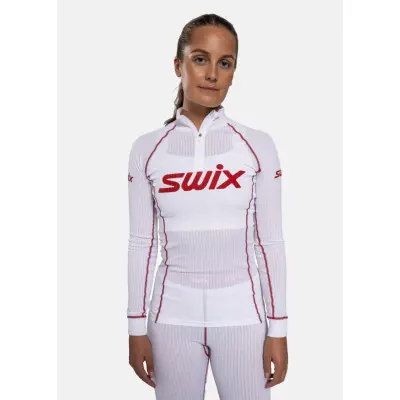 Racex Classic Half Zip W, Bright White/Swix Red, L,  Funktionsunderställ