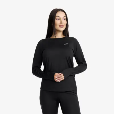 Route Merino Light Base Layer Top Dam Black, Storlek:M