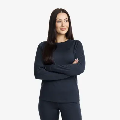 Route Merino Light Base Layer Top Dam Deep Navy, Storlek:S