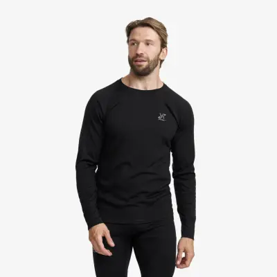 Route Merino Light Base Layer Top Herr Black, Storlek:M
