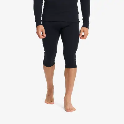 Route Merino Warm 3/4 Base Layer Pants Herr Black, Storlek:M