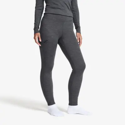 Route Merino Warm Base Layer Pants Dam Dark Grey Melange, Storlek:XL