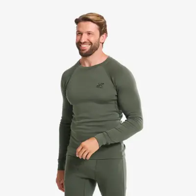 Route Merino Warm Base Layer Top Herr Kambaba Green, Storlek:S