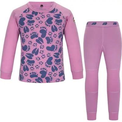 Skogstad Kids' Loppa Merinoull Sett Bright Purple