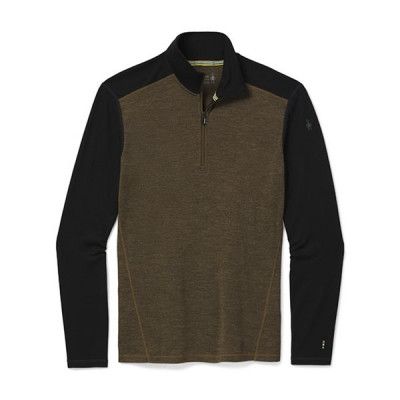 Smartwool M M250 1/4 Zip Military Olive Heather Black