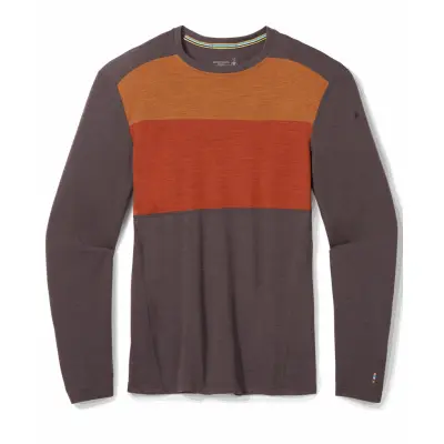 Smartwool Men's Classic Thermal Merino Base Layer Colorblock Crew Shale Heather