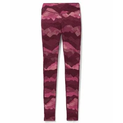 Smartwool Women's Classic Thermal Merino Base Layer Pattern Bottom Festive Fuchsia Mountain Scape