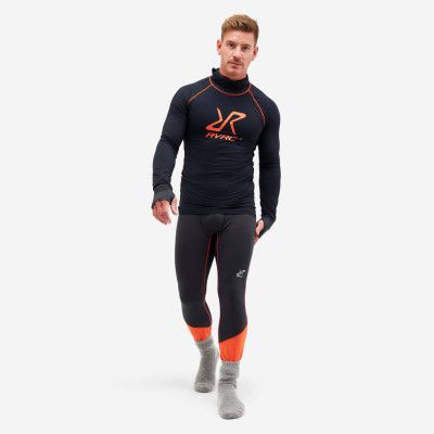 Sneaky Balaclava Base Layer Set - Herr - Black/Flame, Storlek:M - Underställ