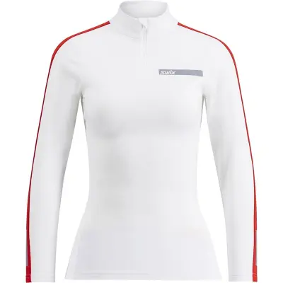 Swix Roadline NTS Half Zip Baselayer Top W Bright White/Fiery Red Bright White/Fiery Red XS
