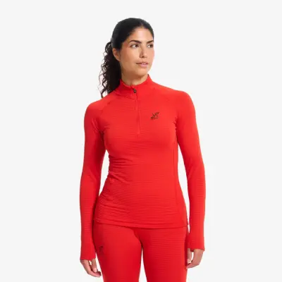 Tour Thermal Half-zip Base Layer Top Dam Aura Red, Storlek:M