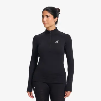 Tour Thermal Half-zip Base Layer Top Dam Black, Storlek:S