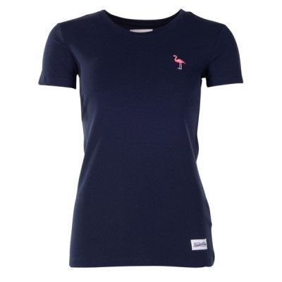 Tropic Logo Tee W, Navy Flamingo, 34,  Strandkläder