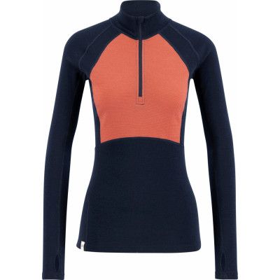 Ulvang Women's Peak Map Half Zip Baselayer Navy Blue/Mineral Red