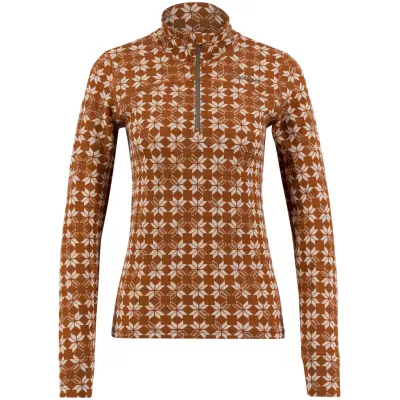 Ulvang W's Maristua Turtle Neck W/Zip Bombay Brown/Vanilla