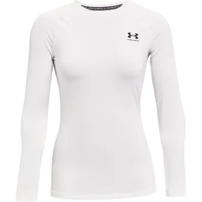 Under Armour Women's HeatGear Compression Long Sleeve White/Black