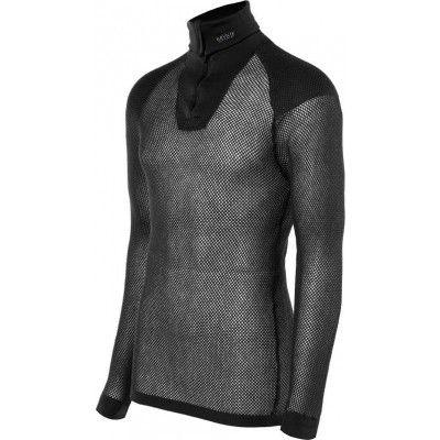 Brynje Unisex Wool Thermo Zip Polo With Inlay Black