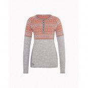 Varg W Blanktjärn MerinoWool Jersey Winter Grey Wtih Orange And Rose