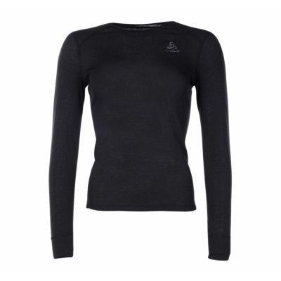 W Bl Top Cn L/S Active Warm Ec, Black, S,  Underställströjor