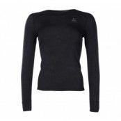 W Bl Top Cn L/S Active Warm Ec, Black, Xs, Underställströjor