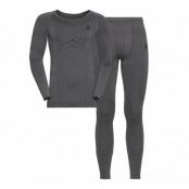 W Set Long Performance Evoluti, Odlo Steel Grey - Odlo Graphit, S, Underställs-Set