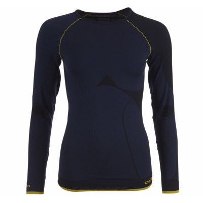 W Shirt L/S Crew Neck Evolutio, Navy - Black, Xs,  Underställ