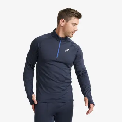 Waffle Half-zip Baselayer Top Herr Deep Navy/Surf The Web, Storlek:4XL