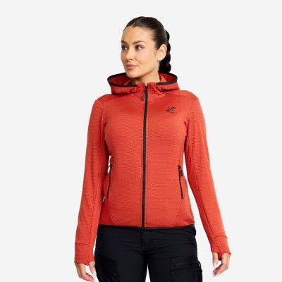 Waffle Hoodie - Dam - Cinnabar, Storlek:2XL - Dam>Tröjor>Hoodies