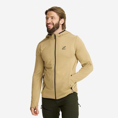 Herr>Tröjor>Fleece&Mellanlager - Waffle Hoodie - Herr - Kelp Beige, Storlek:XS