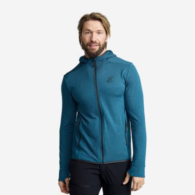 Waffle Hoodie - Herr - Moroccan Blue, Storlek:XS - Herr>Tröjor>Hoodies