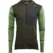 Aclima Men's WarmWool Hoodsweater with Zip Olive Night/Dill/Marengo
