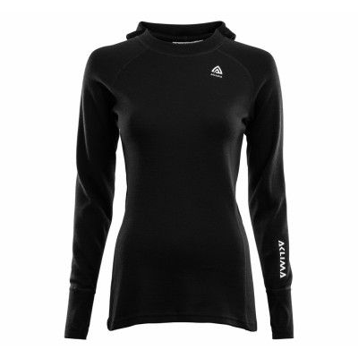 Warmwool Hoodsweater Woman, Jet Black, L,  Aclima