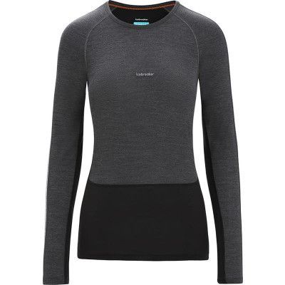 Icebreaker Women's 125 Zoneknit™ Long Sleeve Crew Jet Heather/Black/Metro Heather/Cb