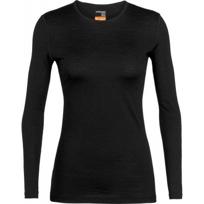Icebreaker Women's 200 Oasis Long Sleeve Crewe Black