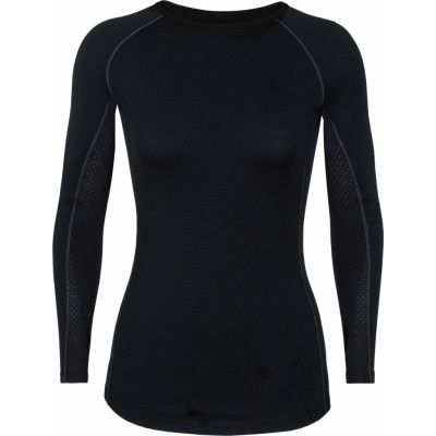 Icebreaker Women's 200 Zone Long Sleeve Crewe Black