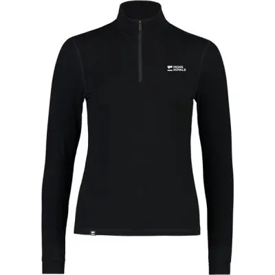 Women's Cascade Merino Base Layer 1/4 Zip Long Sleeve Black
