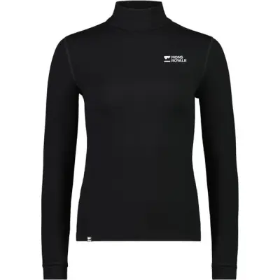 Women's Cascade Merino Base Layer Mock Neck Long Sleeve Black